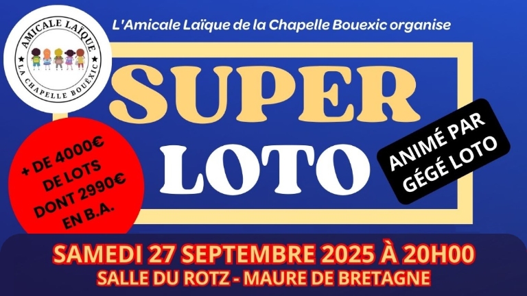 Participez au Super Loto à Maure de Bretagne (Plus de 4000€ de lots)