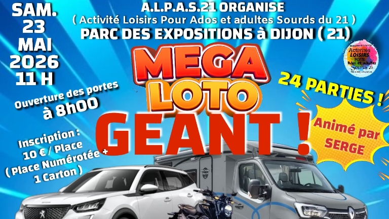 Des lots incroyables à gagner au loto associatif de Dijon en mai 2026.