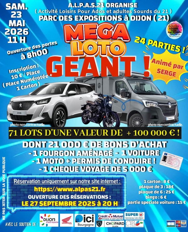 Affiche du Mega Loto Géant de Dijon le 23 mai 2026
