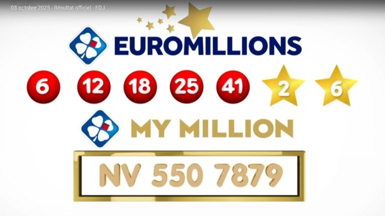 Tirage Euromillions du 3 octobre 2025 en vidéo